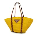 Prada Yellow Straw Handbag