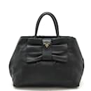 Sac fourre-tout en cuir noir Prada