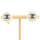 Chanel Ivory Plastic Clip Earrings