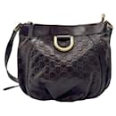 Bolso de hombro de cuero marrón oscuro Gucci