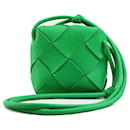 Bolsa de ombro de couro verde Bottega Veneta