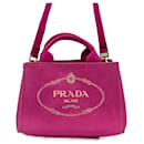 Borsa tote in tela rosa Prada