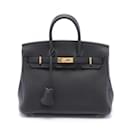 Sac à main Hermes Birkin 25 en cuir Togo noir - Hermès