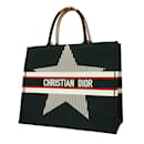 Christian Dior Navy Nylon Canvas Tote Bag