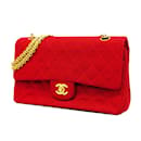 Chanel Red Cotton Shoulder Bag