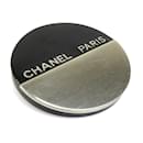 Chanel Black and Silver Brooch