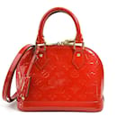 Bolsa de mão de couro verniz vermelho Louis Vuitton