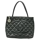 Chanel schwarze Kaviarleder Tote Bag