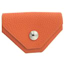 Hermes Togo Leather Coin Purse in Orange - Hermès