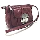 Borsa a spalla in pelle Bordeaux Miu Miu