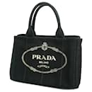 Prada schwarze Canapa-Leinen-Tasche