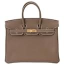 Borsa Hermes Birkin 25 in grigio Etoupe - Hermès