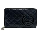 Chanel Cambon Line Black Patent Leather Coin Purse