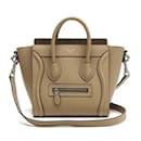 Bolsa de mão Celine Luggage Nano Shopper em bege - Céline