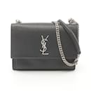 Schultertasche aus schwarzem Leder Yves Saint Laurent