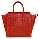 Sac fourre-tout en cuir rouge orange Celine - Céline