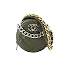 Chanel CHANEL 19 Bolsa Clutch Redonda com Corrente para Ombro