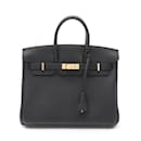 Sac à main Hermes Birkin 25 en cuir Togo noir - Hermès