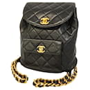 Sac à dos en agneau noir Chanel