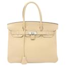 Borsa Hermès Birkin 30 in pelle Togo avorio