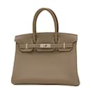 Hermes Birkin 30 Handbag in Togo Etoupe Gray - Hermès