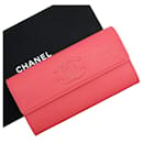 Chanel Coco Mark Long Wallet in Pink Caviar Leather