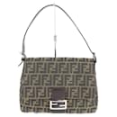 Sac à épaule en toile marron Fendi