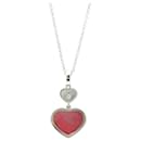 Chopard Happy Heart Halskette aus rosa Muschel und Diamanten