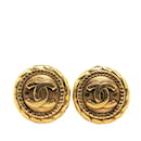 Chanel Coco Mark Gold Plated Clip Earrings