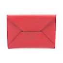 Hermes Red Chevre Leather Card Case - Hermès