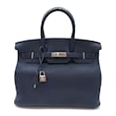 Sac à main Hermès Birkin 35 Bleu Nuit