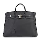 Hermès Birkin 50 Handtasche aus schwarzem Togo-Leder