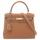 Hermes Kelly 25 Handbag in Brown Togo Leather - Hermès