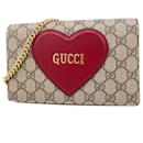 Portefeuille épaule Gucci GG Supreme Heart