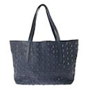 Jimmy Choo Pimlico Star Studs Navy Leather Tote Bag