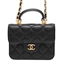 Chanel Black Lambskin Chain Wallet