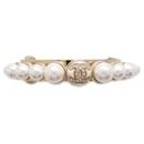 Chanel Gold Metal Barrette with Faux Pearl