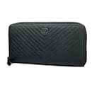 Chanel Long Wallet V Stitch Lambskin Black