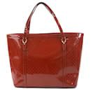 Bolso tote de cuero patentado rojo Gucci