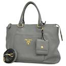 Prada Gray Leather Handbag