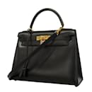 Hermes Kelly 28 Handbag in Black Box Calf Leather - Hermès