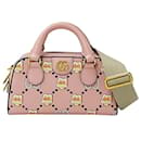 Bolsa de couro rosa Gucci GG Marmont