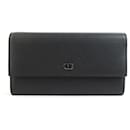 Christian Dior Black Leather Long Wallet