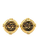 Pendientes de clip chapados en oro Chanel Coco Mark