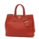 Prada Red Leather Tote Bag