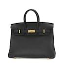 Hermes Birkin 25 Handbag in Black Togo Leather - Hermès