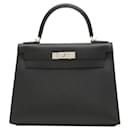 Sac à main Hermes Kelly 28 en cuir Epsom noir - Hermès