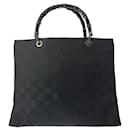 Bolsa tote em lona GG Bamboo da Gucci