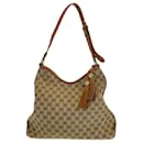 Bolso de hombro Gucci de lona/cuero GG marrón