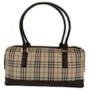 Borsa a mano in tela marrone Burberry